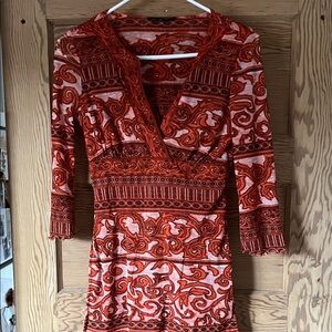 Weston Wear Red and Orange Tunic Top